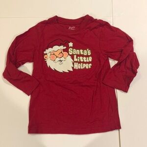 Childrens Place “Santa’s Little Helper” Christmas Long Sleeve Shirt Size 4T